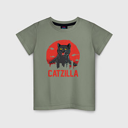 Футболка хлопковая детская Catzilla, цвет: авокадо