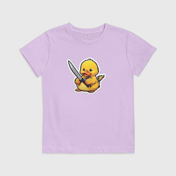 Футболка хлопковая детская Боевой утенок, цвет: лаванда