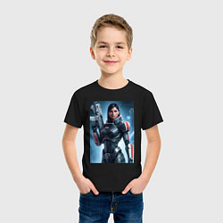 Футболка хлопковая детская Mass Effect -N7 armor, цвет: черный — фото 2