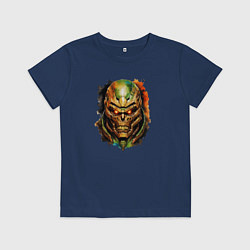 Футболка хлопковая детская Doom slayer skull, цвет: тёмно-синий
