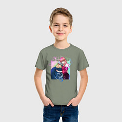 Футболка хлопковая детская Любовь с кончиков пальцев, цвет: авокадо — фото 2