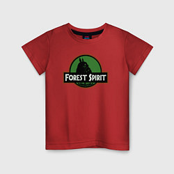 Футболка хлопковая детская Тоторо дух леса, цвет: красный