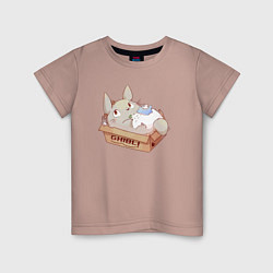 Футболка хлопковая детская Ghibli Totoro, цвет: пыльно-розовый