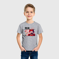 Футболка хлопковая детская Evangelion - Asuka, цвет: меланж — фото 2