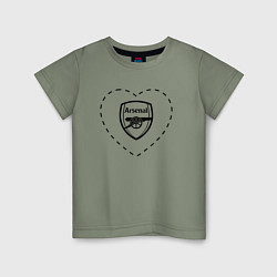 Футболка хлопковая детская Лого Arsenal в сердечке, цвет: авокадо