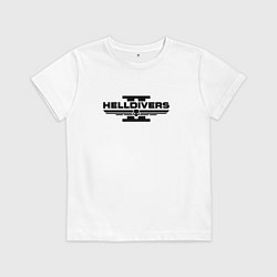 Футболка хлопковая детская Helldivers 2: Logo, цвет: белый