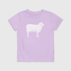 Футболка хлопковая детская Белая овечка, цвет: лаванда
