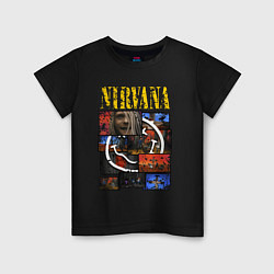 Футболка хлопковая детская Nirvana heart box, цвет: черный