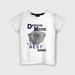 Футболка хлопковая детская Depeche Mode - best of band, цвет: белый
