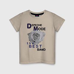 Футболка хлопковая детская Depeche Mode - best of band, цвет: миндальный