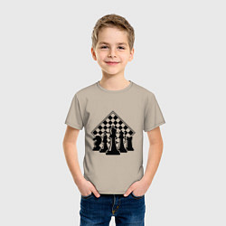 Футболка хлопковая детская The chessboard, цвет: миндальный — фото 2