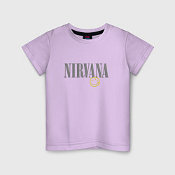 Футболка хлопковая детская Nirvana logo smile, цвет: лаванда