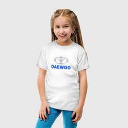 Футболка хлопковая детская Daewoo sport auto logo, цвет: белый — фото 2