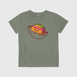 Футболка хлопковая детская Тако спорт, цвет: авокадо