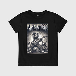 Детская футболка Black kitten - punks not dead