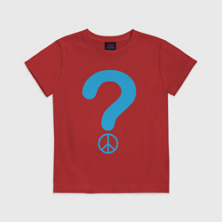 Футболка хлопковая детская Мир вопрос, цвет: красный
