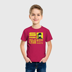 Футболка хлопковая детская Sung Jinwoo strongest hunter, цвет: маджента — фото 2