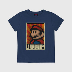 Футболка хлопковая детская Jump Mario, цвет: тёмно-синий
