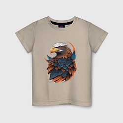 Футболка хлопковая детская Белоголовый орлан, цвет: миндальный