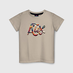 Футболка хлопковая детская Alex yarn art, цвет: миндальный