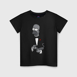 Футболка хлопковая детская Homer godfather, цвет: черный