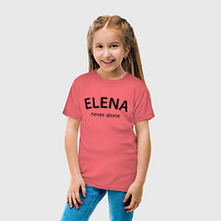 Футболка хлопковая детская Elena never alone - motto, цвет: коралловый — фото 2