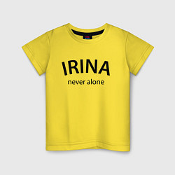 Футболка хлопковая детская Irina never alone - motto, цвет: желтый