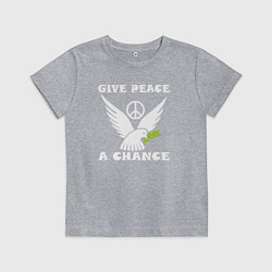 Футболка хлопковая детская Дайте миру шанс, цвет: меланж