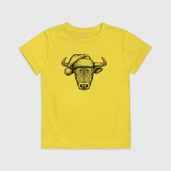 Футболка хлопковая детская Новогодний бычок, цвет: желтый