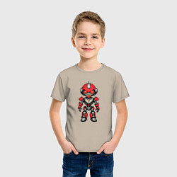 Футболка хлопковая детская The Red robot, цвет: миндальный — фото 2