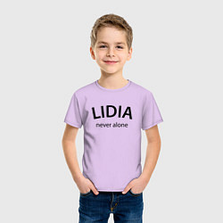 Футболка хлопковая детская Lidia never alone - motto, цвет: лаванда — фото 2