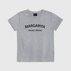 Футболка хлопковая детская Margarita never alone - motto, цвет: меланж