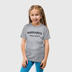 Футболка хлопковая детская Margarita never alone - motto, цвет: меланж — фото 2