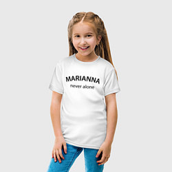 Футболка хлопковая детская Marianna never alone - motto, цвет: белый — фото 2