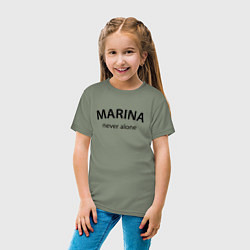 Футболка хлопковая детская Marina never alone - motto, цвет: авокадо — фото 2