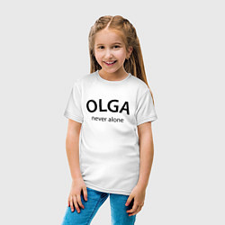 Футболка хлопковая детская Olga never alone - motto, цвет: белый — фото 2