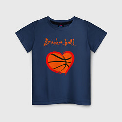 Футболка хлопковая детская Basket love, цвет: тёмно-синий