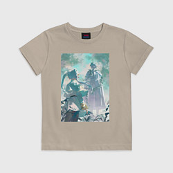 Футболка хлопковая детская Провожающая в последний путь Фрирен Гимель, цвет: миндальный