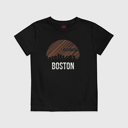 Футболка хлопковая детская Boston Massachusetts, цвет: черный