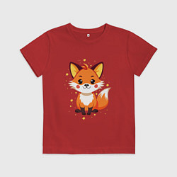 Детская футболка Милая лисичка со звездочками