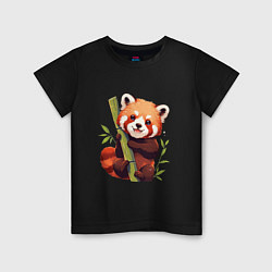 Футболка хлопковая детская The Red Panda, цвет: черный