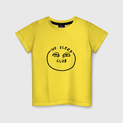 Футболка хлопковая детская Сонный клуб, цвет: желтый
