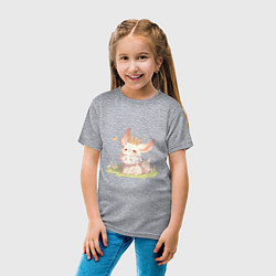 Футболка хлопковая детская Королевский лисенок, цвет: меланж — фото 2