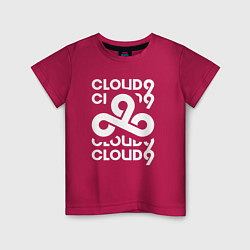 Футболка хлопковая детская Cloud9 - in logo, цвет: маджента