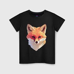 Футболка хлопковая детская Foxs head, цвет: черный