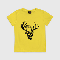 Футболка хлопковая детская True Detective: Deer Skull, цвет: желтый