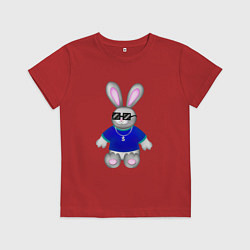 Футболка хлопковая детская Кролик с цепочкой, цвет: красный