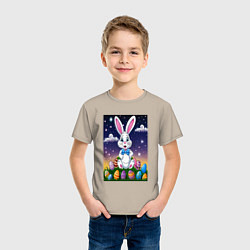 Футболка хлопковая детская Ушастик и яички, цвет: миндальный — фото 2