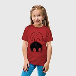 Футболка хлопковая детская Cute elephants, цвет: красный — фото 2