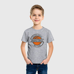 Футболка хлопковая детская Basketball best team, цвет: меланж — фото 2